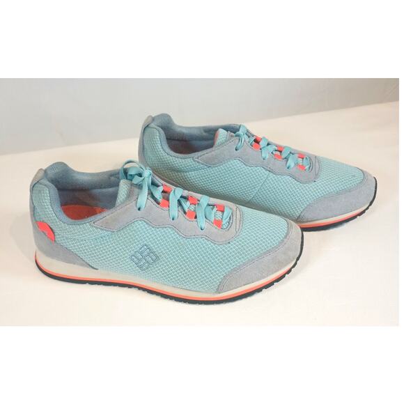 COLUMBIA PIPESTONE WALKIN LACE UP COMFORT SHOES SIZE 8 BLUE ORANGE - Picture 3 of 9